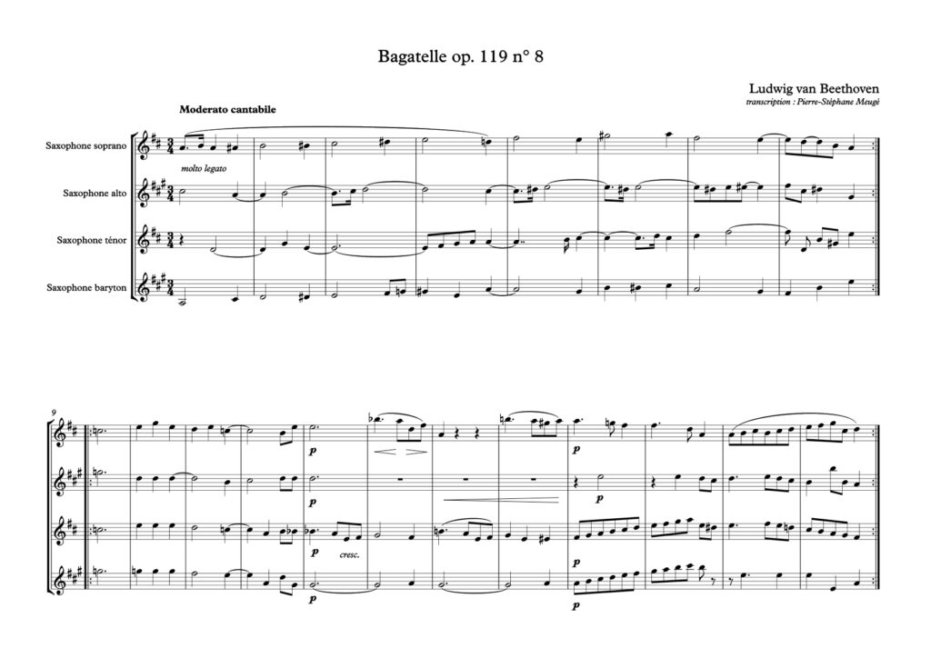 Beethoven : Bagatelle, opus 119 numéro 8