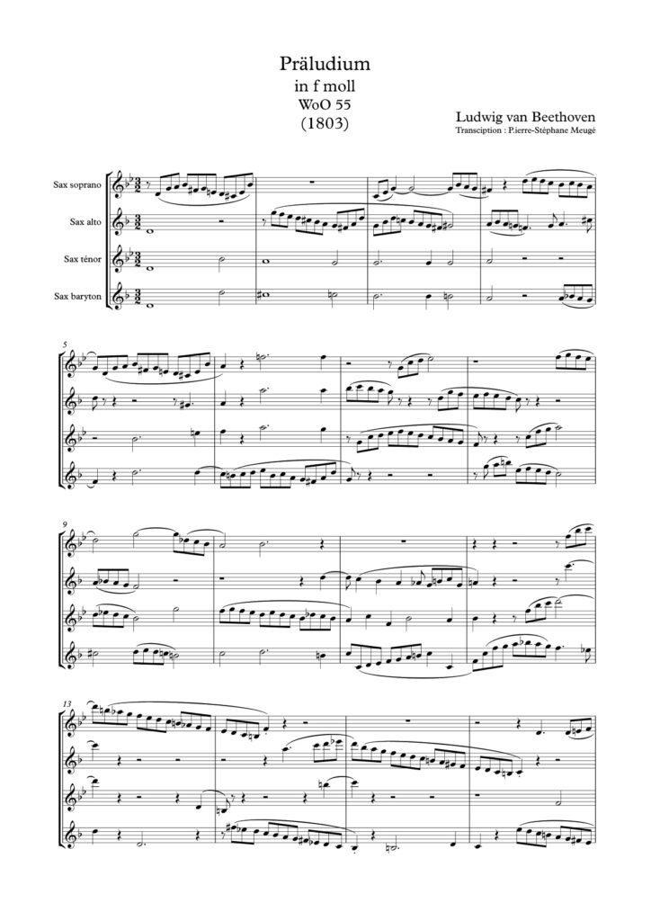 Extrait transcription PSM : Ludwig van Beethoven : Präludium