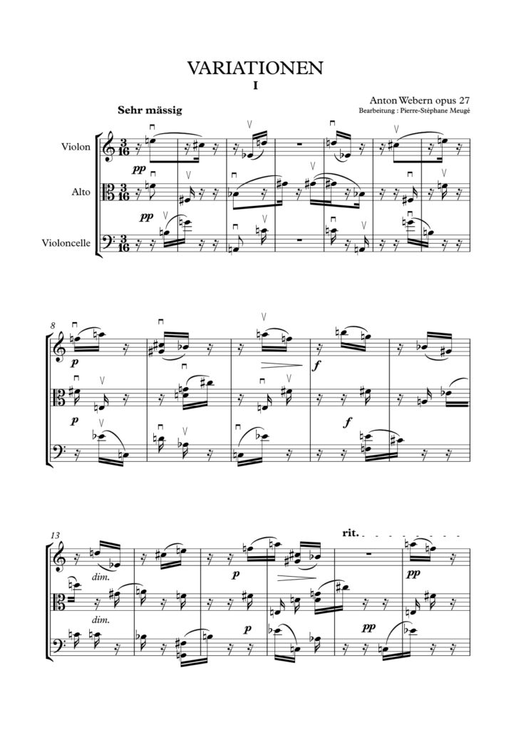extrait Webern : Variationen opus 27, I