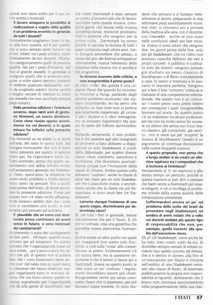 Interview de P.S. Meugé dans la revue italienne I Fiatti, 1994, 2/3